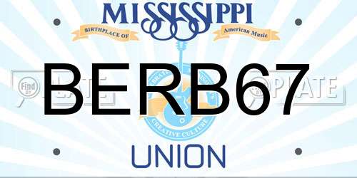 BERB67 Mississippi License Plate
