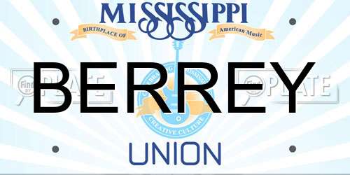 BERREY Mississippi License Plate