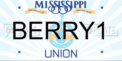 BERRY1 Mississippi License Plate