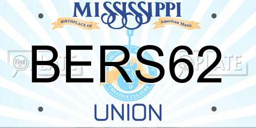 BERS62 Mississippi License Plate