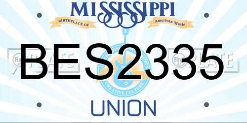BES2335 Mississippi License Plate