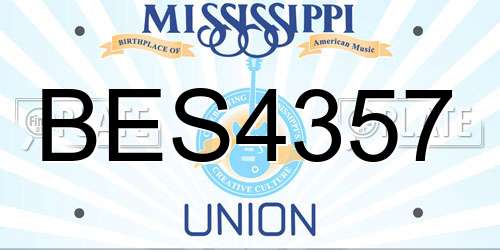 BES4357 Mississippi License Plate