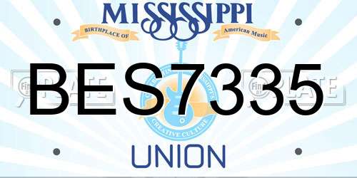 BES7335 Mississippi License Plate