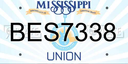 BES7338 Mississippi License Plate