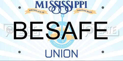 BESAFE Mississippi License Plate