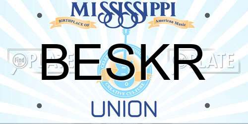 BESKR Mississippi License Plate