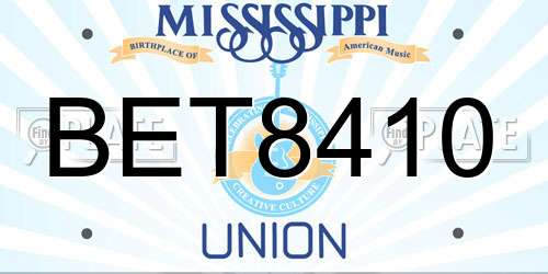 BET8410 Mississippi License Plate