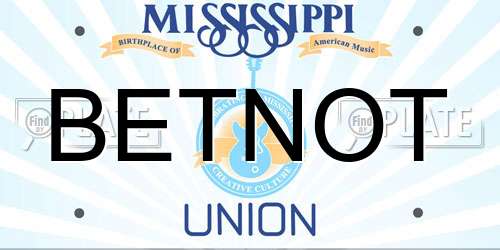 BETNOT Mississippi License Plate