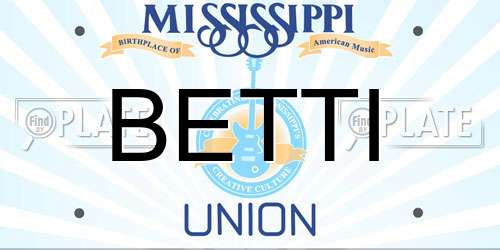 BETTI Mississippi License Plate