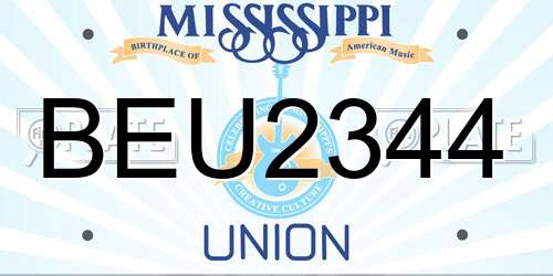 BEU2344 Mississippi License Plate