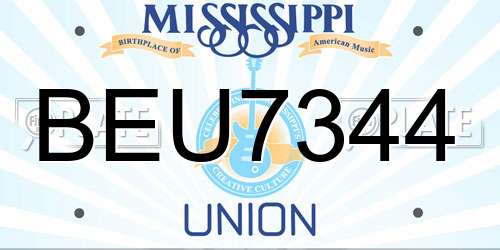 BEU7344 Mississippi License Plate
