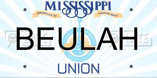 BEULAH Mississippi License Plate