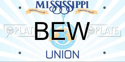 BEW Mississippi License Plate