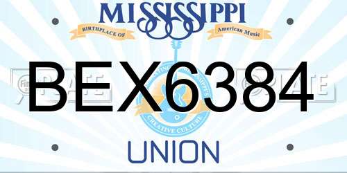 BEX6384 Mississippi License Plate