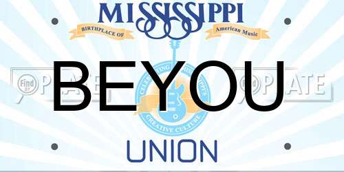 BEYOU Mississippi License Plate