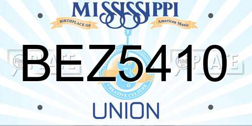 BEZ5410 Mississippi License Plate