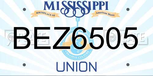 BEZ6505 Mississippi License Plate