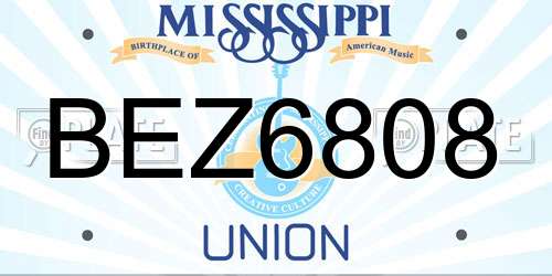 BEZ6808 Mississippi License Plate