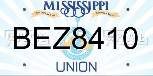 BEZ8410 Mississippi License Plate