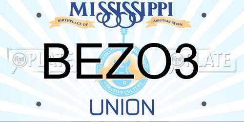 BEZO3 Mississippi License Plate