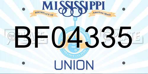 BF04335 Mississippi License Plate