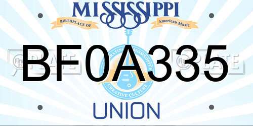 BF0A335 Mississippi License Plate