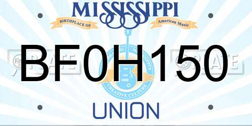 BF0H150 Mississippi License Plate