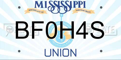 BF0H4S Mississippi License Plate