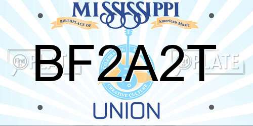 BF2A2T Mississippi License Plate
