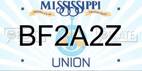 BF2A2Z Mississippi License Plate