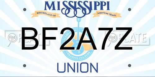 BF2A7Z Mississippi License Plate