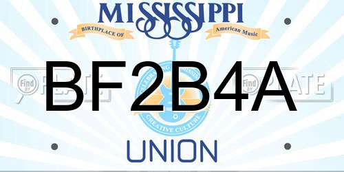 BF2B4A Mississippi License Plate