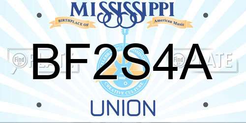 BF2S4A Mississippi License Plate