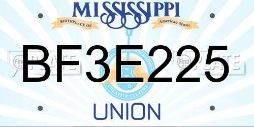 BF3E225 Mississippi License Plate