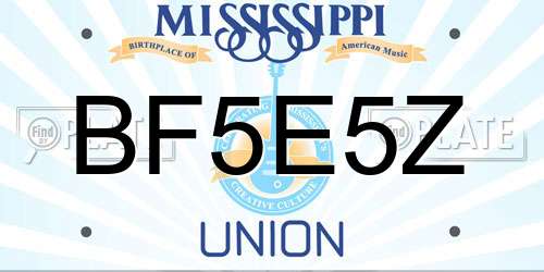 BF5E5Z Mississippi License Plate