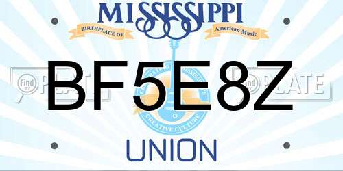 BF5E8Z Mississippi License Plate
