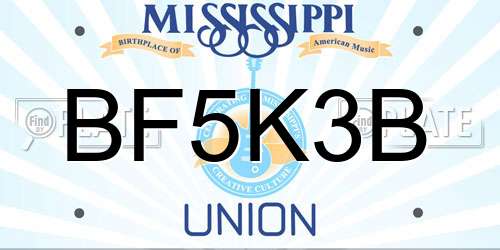 BF5K3B Mississippi License Plate
