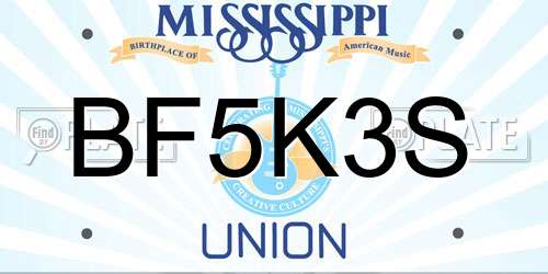 BF5K3S Mississippi License Plate