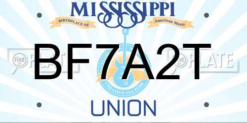 BF7A2T Mississippi License Plate