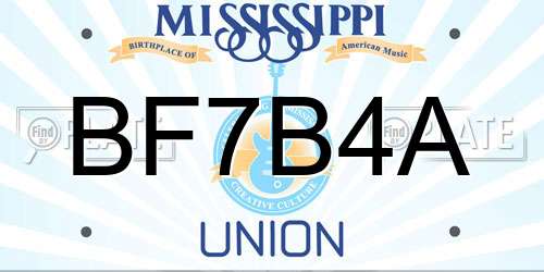 BF7B4A Mississippi License Plate