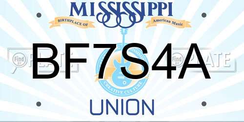 BF7S4A Mississippi License Plate