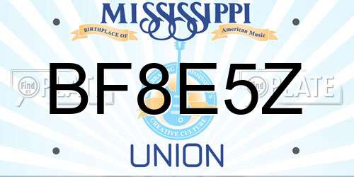 BF8E5Z Mississippi License Plate