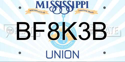 BF8K3B Mississippi License Plate