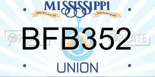BFB352 Mississippi License Plate