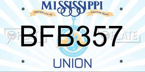 BFB357 Mississippi License Plate