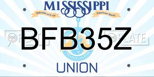 BFB35Z Mississippi License Plate