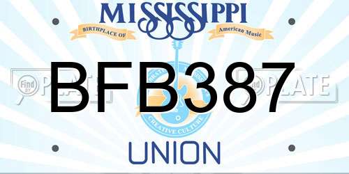 BFB387 Mississippi License Plate
