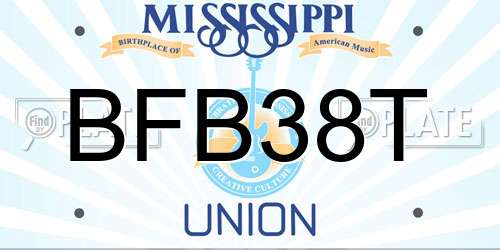 BFB38T Mississippi License Plate