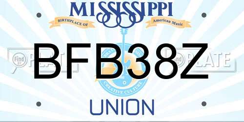 BFB38Z Mississippi License Plate