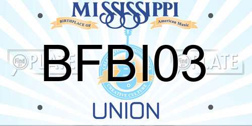 BFBI03 Mississippi License Plate